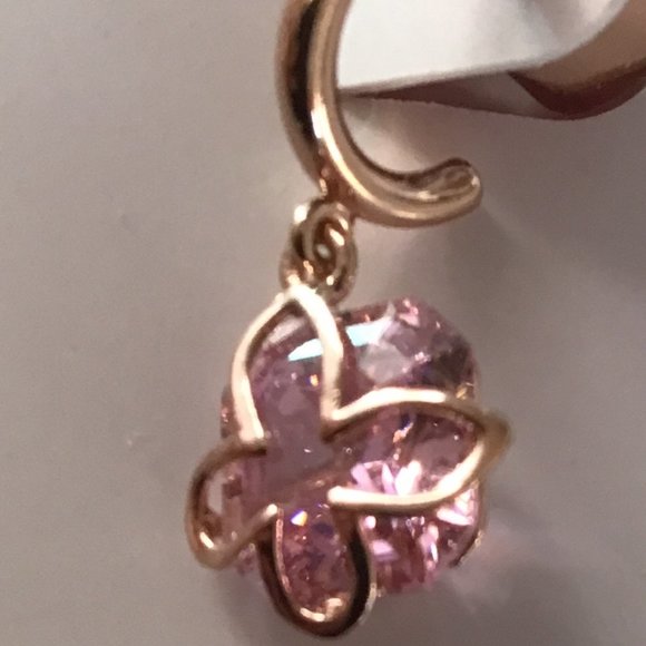 Kate Spade New Pink and Gold Flower Earrings - Picture 3 of 4